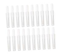CLISPEED 20pcs Mini Nylon Eyebrow Makeup Brushes and Interdental Cleaning Brushes Cap, Multi-function Cosmetic Tool for Precise Eyebrow Shaping and Oral Hygiene in White