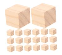 CLISPEED 20pcs Natural Wood Squares Unfinished Wooden Blocks for Montessori Educational Play DIY Craft Cubes Safe Smooth Finish Preschool Building and Art Projects