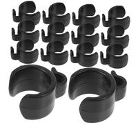 CLISPEED 20pcs Plastic Cable Clips for Mic Stand and Microphone Pole Cable Holder with 20mm Diameter Pole Mount, Wire Cord Fixing Clips for Live Sound and Stage Accessories