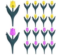 CLISPEED 20pcs Plastic Garden Fence Edging with Realistic Tulip Design, Quick Setup and Wear-Resistant PVC Tulip Flower Border for Backyards and Garden Edging