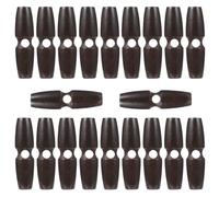 CLISPEED 20pcs Sew-on Versatile Plastic Horn Buttons in Coffee Colour for Backpack and Coat, Vintage Style, Easy to Sew with Wide Application, 5.5cm Diameter Decorative Replacement Buttons
