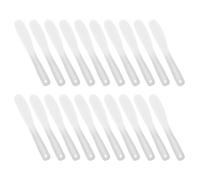 CLISPEED 20pcs Silicone Cosmetic Spatulas for Face Cream and Eye Cream Application, Reusable Skincare Scoop Tools for Women, White Makeup Applicators for Precise Lotion and Mask Use