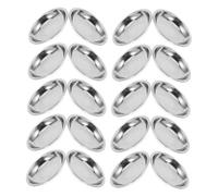 CLISPEED 20pcs Stainless Steel Mini Appetizer Plates Scratch Resistant Condiment Bowls for Sauces Dips and Small Snacks Versatile Round Metal Serving Dishes for Home Kitchen