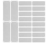 CLISPEED 20Pcs Stainless Steel Rectangular Metal Stamping Blanks with 4 Holes - Blank Engrave Pendants for DIY Crafting, Jewelry Making, and Custom Name Tags