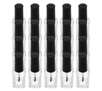 CLISPEED 20pcs Transparent Glass Nail Liquid Containers Refillable Bottles with Brush Lid for DIY Nail Art Empty Oil Storage for Women and Salon Use