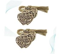 CLISPEED 20pcs Wooden Heart Hanging Ornaments with Hemp Rope Hollow Out Love Heart DIY Craft Decorations for Wedding Anniversary Party Home and Garden Suitable for Tags Photo Props and Art