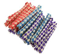 CLISPEED 24pcs Bamboo Birds Foraging Chopper Toy and Finger Trap Toy Set for Parrots, Pinata Fillers and Birthday Party Favors, Enhances Intelligence Development and Chewing Activity Random Color