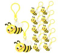 CLISPEED 24pcs Bee Keychains Cute Cartoon Pendants with Clasp for Backpack Purse Car Key Ring Bag Charm Party Favor Decoration