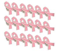 CLISPEED 24pcs Breast Cancer Awareness Pink Ribbon Pins Zinc Alloy Lapel Brooches for Women Charity Fundraising, Clothing, Hat and Bag Decoration, Public Event Jewelry Badge
