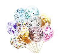 CLISPEED 24Pcs Colorful Sequin Balloons Foil Latex Balloons for Birthday Party Decorations Waterproof and Lightweight for Festivals and Celebrations
