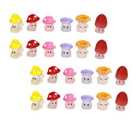 CLISPEED 24pcs Miniature Resin Mushroom Figurines Set - Cute Fairy Garden Ornaments for Micro Landscape, Bonsai Plant Decor, Wild Mushroom Statues for Indoor Outdoor Use