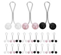CLISPEED 24Pcs Pearl Hijab Brooch Pins Set with U-Shaped Clips, Multi-Color Black White Purple Muslim Headscarf Pins for Women’S Shawl and Scarf Accessories