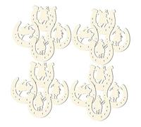 CLISPEED 24pcs Unfinished Horseshoe Wood Cutouts DIY Craft Chips Lightweight Double Sided Paintable Wooden Slices for Art Party Decorations and Home Decor