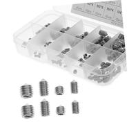 CLISPEED 250pcs Stainless Steel Internal Hex Screws Kit Pointed Machine Screws Assortment for Door Handles Faucets Light Fixtures Repairs with Clear Storage Box