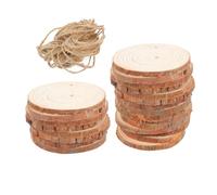 CLISPEED 25PCS Natural Wood Slices with Unfinished Wooden Rounds for Drink Coasters DIY Crafts Preschool Decorations Farmhouse Wedding Cabin Decor