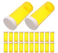 CLISPEED 25pcs Portable Medicine Bottle Container with High-Precision Empty Design, Yellow Pp Material Pill Organizer for Daily Life and Travel Bag Use