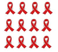 CLISPEED 25pcs Red Ribbon Awareness Brooch Pins Zinc Alloy Material Versatile Use Bulk Pack for Organizational Use and Charity Events Stylish and Meaningful Design