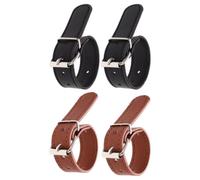 CLISPEED 2pairs Adjustable Pu Bike Basket Straps Front Bicycle Container Belt with Aluminum Alloy Detachable Cycling Accessory for Adult Scooters and Bikes Secure Front Rack Fixation Black
