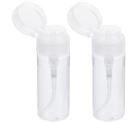 CLISPEED 2pcs 100ml Refillable Petg Empty Cleansing Water Bottles for Travel and Business Trip, Reusable Press Pump Bottles Suitable for Nail Polishing Cleaner Storage