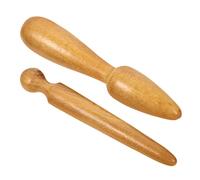 CLISPEED 2pcs Acupressure Stick Feet Massager Neck Massager Foot Trigger Point Rod Body Face Wood Massage Equipment Wood Massage Rod Wooden Tools Scraping Stone, Light Brown
