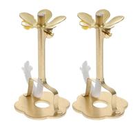 CLISPEED 2pcs Adjustable Oil Wick Holder Metal and Cotton Thread Lotus Shape Wick Storage Stand for Temple Pray and Home Decoration, Prevents Scalding