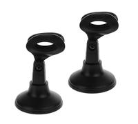 CLISPEED 2pcs Adjustable Table Top Mic Stand with Stable Round Base Plastic Desktop Microphone Holder for Recording Live Streaming Public Speaking