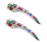 CLISPEED 2pcs Ancient Queen Costume Metal Claw Finger Nail Rings Protector for Cosplay Drama Dance Halloween Party