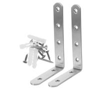 CLISPEED 2pcs Anti Tip Furniture Anchors Kit Baby Proofing Angle Brackets 100x150mm 4mm Thick Cabinet and Dresser Wall Securement for Child Safety