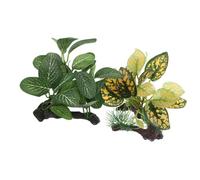 CLISPEED 2pcs Artificial Plastic Plants Fish Tank Decorations Betta Leaf Pad Hammock Hides Small Aquarium Decor Fish Bowl Accessories Reptiles Turtle Tank Ornaments