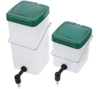 CLISPEED 2pcs Automatic Rabbit Waterer 600ml and 1000ml Capacity, Green Plastic and Stainless Steel Bunny Water Dispenser, Easy to Install and Detachable for Easy Cleaning, for Rabbit