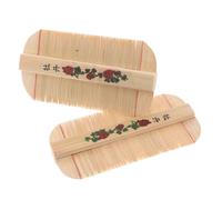 CLISPEED 2pcs Bamboo Grooming Comb with Ultradense Fine Teeth for Dandruff Removal Safe for Pets Compact and Easy to Store for Boys and Pet Use