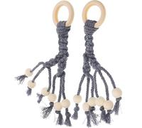 CLISPEED 2pcs Banana Hanging Hooks Macrame Fruit Hanger Cotton Wood Handwoven Rope Clears up Counter Space Hangs Fresh to Dry Suitable for Fruit Storage and Cabinet Handle