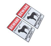 CLISPEED 2pcs Beware of Dog Sign for Outdoor Garden and Warning Property Sign with Bold Lettering to Deter Trespassers Easy Installation for Gates Fences Patios Suitable for Rottweiler