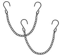 CLISPEED 2pcs Black Iron Hanging Chains with Hooks on Both Ends for Heavy Weight Bearing and Quick Installation, for Hanging Lanterns and Signage in Malls and Supermarkets