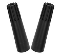 CLISPEED 2Pcs Black Large American Threaded Extension Pole Adapter Connector for Broom Mop Handle Replacement, Plastic Threaded Tip Fittings for Household Cleaning Tools
