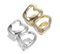 CLISPEED 2pcs Bling Rhinestone Tooth Grills for Men Women Hip Hop Mouth Jewelry with Star Tooth Cap Design Lightweight Accessories for Halloween Costume and Party Wear