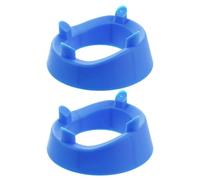 CLISPEED 2Pcs Blue Plastic Ball Display Stand Holder for Football Soccer Basketball Volleyball Softball 4.52 by 1.57 Inch Sphere Storage Rack Base for Sports Memorabilia and Home Gym