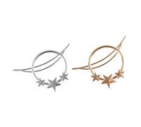 CLISPEED 2pcs Bohemian Vintage Metal Hairpin Chic Decorative Headdress for Women Star-shaped Hair Clips for Parties Banquets and Gatherings Gold Silver Tones