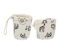 CLISPEED 2Pcs Bottle Insulated Covers Universal Standard Neck Nursing Bottle Sleeves Anti-Fall Protector for Newborns Medium 240Ml Small 150Ml with Window, Portable Accessory