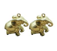 CLISPEED 2pcs Brass Elephant Charms Brass Keychain Pendant Creative Design Unique Shape Well Polished Not Easy to Rust Crafts Making Necklace Gift for Family Friends Random Color