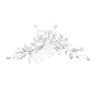 CLISPEED 2pcs Bride Wedding Hair Combs with Faux Pearls and Crystals, Silver Alloy Side Combs for Women and Girls, Comfortable Wear and Secure Fit, Elegant Design for Wedding and Parties
