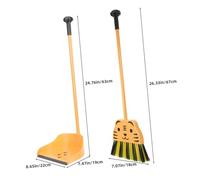 CLISPEED 2Pcs Broom and Dustpan Set Mini Pretend Cleaning Tools for Lightweight Roleplay Housekeeping with Tiger Design Develops Self Care and Cleaning Skills for Boys