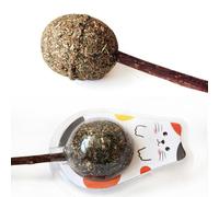 CLISPEED 2pcs Brown Catnip Lollipop Chewable Catnip Balls Molar Teeth Made of Plastic for Cats, for Indoor Play and Obedience Training at Home Or Pet Store