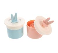 CLISPEED 2pcs Bunny Ear Foaming Cups for Face Wash and Shampoo Pink and Blue Soft Material Foam Makers Versatile Facial Cleanser Dispensers with Sturdy Fine Bubble Production