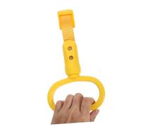 CLISPEED 2pcs Bus Handle Rings with Straps for Subway and Car Easy Grip Replacement Trash Can Lid Pull Handles in Vibrant Yellow for Elderly Assistance and Safety