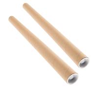 CLISPEED 2pcs Cardboard Cylinder Poster Tubes Caps 24 Long Kraft Paper Shipping Tubes for Art Prints Maps and Blueprints Reusable and Document Roll Holders