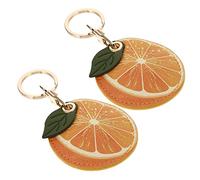 CLISPEED 2pcs Cartoon PU Leather Entrance Guard Covers with Key Holder Adorable Keychain Pendant for Bags and Keys Multi Purpose Protective Card Case Gift