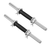 CLISPEED 2pcs Cast Iron Dumbbell Bars with Rubber Grip Dual Safety Nuts for Secure Weightlifting for Gym Training and Strength Workouts