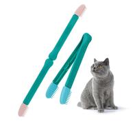 CLISPEED 2pcs Cat Comb and Tears Stain Remover Comb Kitten Grooming Brush Blue for Cat Eye Cleaning and Debris Removal Pet Hygiene