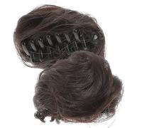 CLISPEED 2pcs Cat Ear Bun Hairpiece with Claw Clip, Fluffy Silk Material Hair Bun Extension for Women, Easy to Put on Or Take, Adds Hair Volume, for Office and Photo Shots
